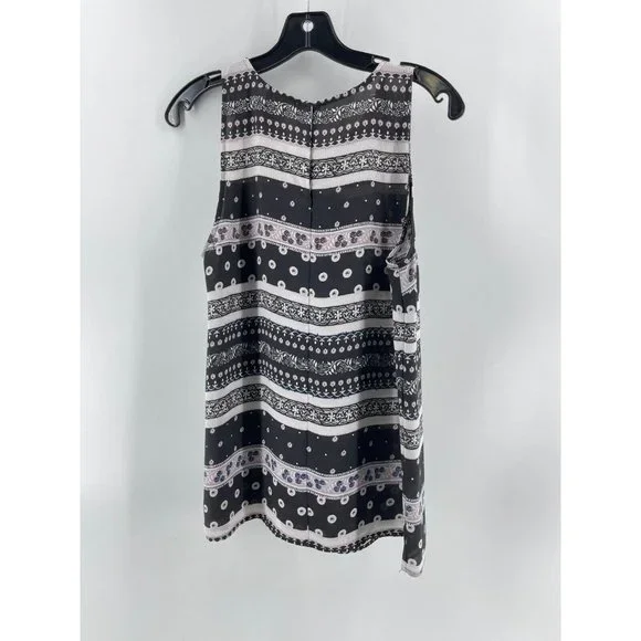 Ann Taylor Loft Women's Striped Floral Print Sleeveless Top Shirt Blouse Size M - Picture 5 of 12